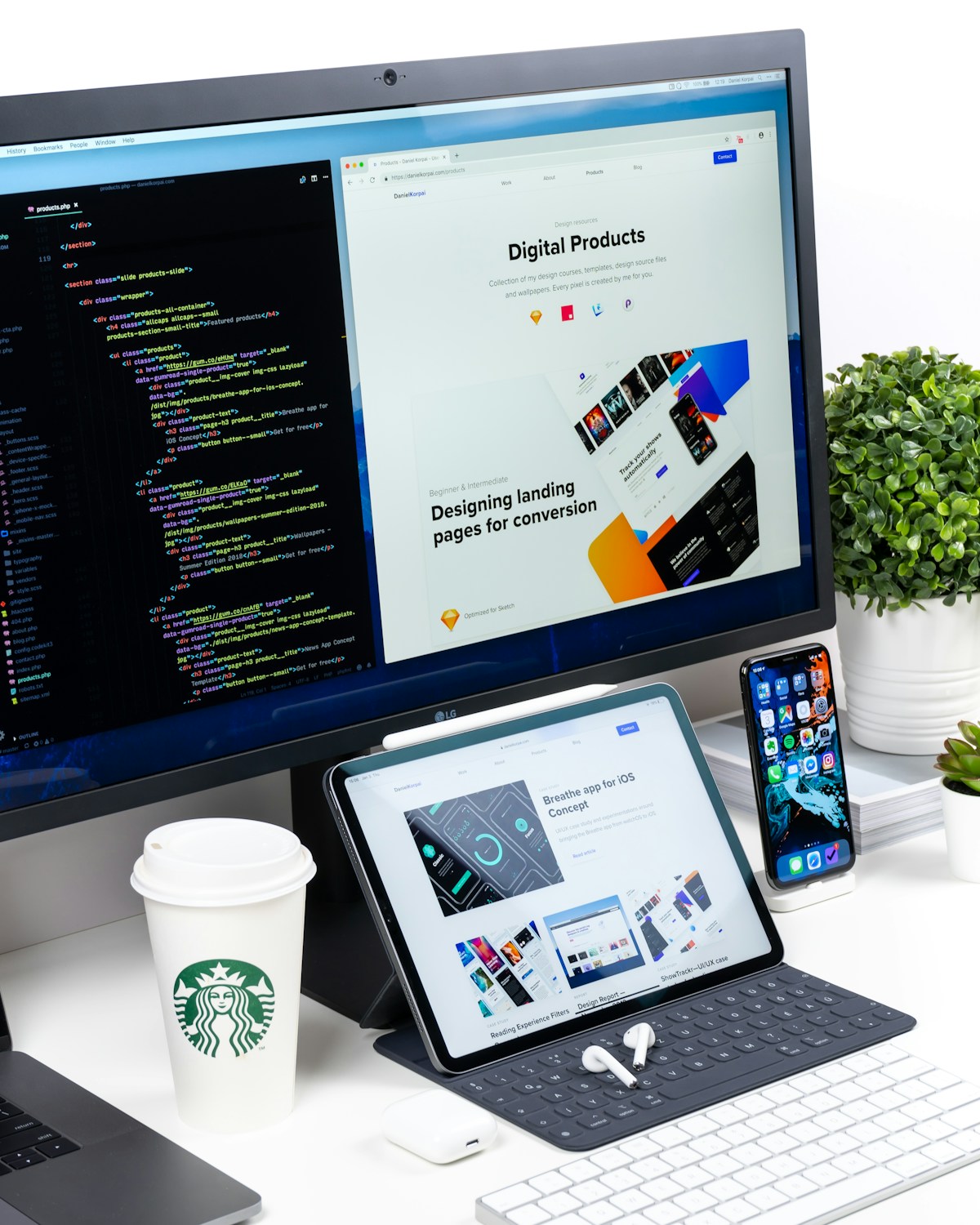 Website design displayed on a computer, illustrating information architecture and interface craftsmanship